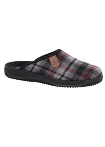 Pantoffel Rohde "Soltau-H", Herren, Gr. 45, anthrazit, Filz, kariert, Schuhe Pantoffel, Hausschuh, Schlupfschuh, Homeslipper mit Label
