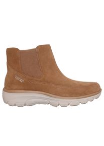 Winterboots Skechers "EASY GOING-CASUAL ICON", Damen, Gr. 39, braun (hellbraun), Veloursleder, Schuhe Winterboots, Stiefelette mit Warmfutter, Skechers Hands Free Slip-ins mit Stretch