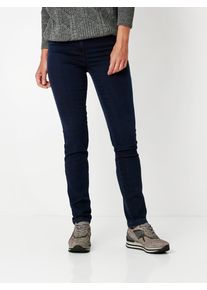 Stretch-Hose RELAXED "Meine beste Freundin Slim", Damen, Gr. 40, Lang, blau (dunkelblau 581), Web, Obermaterial: 69% Baumwolle CO. 29% Polyester PES. 2% Elasthan EL., unifarben, slim fit normal, Hosen Stretch-Hose, in schmaler Passform