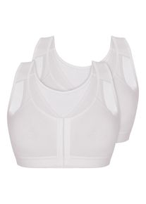 Sassa Mode Entlastungs-BH SASSA "2er Pack Soft-BH Vorderverschluss Basic", Damen, Gr. 80, Cup C, wei&szlig;, Obermaterial: 75% Polyamid PA. 25% Elasthan EL., BHs Entlastungs-BH