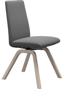 Polsterstuhl STRESSLESS "Laurel", grau (dunkelgrau dinamica, eiche gekalkt), B:49cm H:92cm T:59cm, Microfaser DINAMICA (88% Polyester, 12% Polyurethan), St&uuml;hle, Polsterstuhl, Low Back, Gr&ouml;&szlig;e M, mit schr&auml;ggestellten Beinen in Eiche gekalkt
