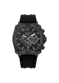 Chronograph Police "Norwood", schwarz, Armbanduhren, Herren, Chronograph, Quarzuhr, Armbanduhr, Herrenuhr, Silikonarmband, analog, Stoppfunktion