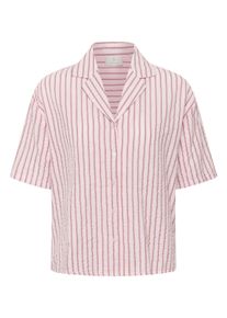 Kurzarmhemd Kaffe "Damen Kurzarmhemd KAlara", Damen, Gr. 40, N-Gr, rosa (ballerina wei&szlig; henna stripe), Obermaterial: 100% Baumwolle CO., Hemden Kurzarmhemd