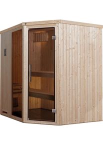 Sauna Weka "Varberg", beige (natur), Saunaofen, externe Steuerung, 7,5 kW, Saunen, Sauna, 7,5 kW-Ofen mit digitaler Steuerung