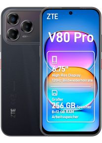 ZTE Smartphone "V80 Pro 8+256GB", Energieeffizienz: A, schwarz (feather schwarz), 256 GB, Mobiltelefone, Smartphone