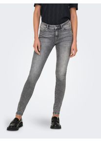 1100000002199 Only "ONLWAUW MID WAIST SK LANK COIN PKT DNM X", Damen, Gr. XL (42), L&auml;nge 30, grau (grau denim), Denim/Jeans, Obermaterial: 64% Baumwolle, 31% Polyester, 3% Viskose, 2% Elasthan, unifarben, skinny fit, Jeans 1100000002199