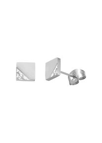 Paar Ohrstecker Firetti "Schmuck Geschenk Edelstahl Ohrschmuck Ohrringe quadratische Form", silber (edelstahlfarben), Ohrringe, Damen, Edelstahl, Paar Ohrstecker
