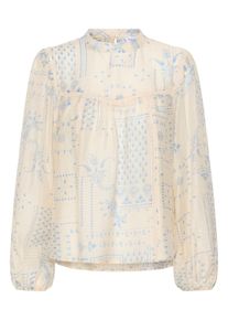 Langarmbluse Saint Tropez "Damen Langarm-Bluse SebastianaSZ", Damen, Gr. L, wei&szlig; (campanula paisley mosaic), Obermaterial: 80% Lyocell CLY. 20% Polyamid PA., Blusen Langarmbluse