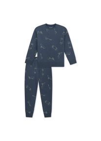 Schlafanzug Schiesser "Pyjama Nightwear Jungs Skateboards", Jungen, Gr. 116, blau, Obermaterial: 100% Baumwolle CO., Homewear-Sets Schlafanzug