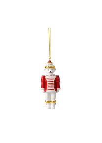 Weihnachtsfigur VILLEROY & BOCH "Ornament Nussknacker 2026 Christmas Classics 2,8 x 4,8 x 11,4 cm wei&szlig;-gold", rot (wei&szlig;, gold), B:4,8cm H:11,4cm T:2,8cm, Dekofiguren, Weihnachtsfigur, Nur Dekoration