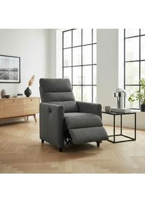 Relaxsessel OTTO HOME "ANNICA, TV-Sessel mit elektrischer Relax- und Liegefunktion", grau (anthrazit), B:69cm H:104cm T:87cm, Webstoff 100% Polyester, Sessel, Relaxsessel, Federkern-Polsterung, pflegeleichter Webstoff