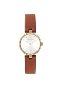 Quarzuhr Calvin Klein "GLEAM", braun, Armbanduhren, Damen, Quarzuhr, Armbanduhr, Damenuhr, Lederarmband, analog