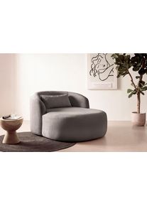 XXL-Sessel "Yllara, moderner Lesesessel, Loveseat mit gro&szlig;z&uuml;giger Sitzfl&auml;che", grau (braun), B:120cm H:77cm T:152cm, LeGer Home by Lena Gercke, Sessel, XXL-Sessel, mit geschwungener R&uuml;ckenlehne in Samt oder Struktur