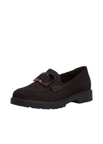 Loafer Rieker, Damen, Gr. 39, braun, Lederimitat, Schuhe Loafer, Slipper, Schlupfschuh, Halbschuh mit gro&szlig;er Zierspange, Topseller