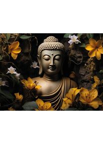 Leinwandbild B&Ouml;NNINGHOFF "Wandbild BUDDHA 46x61 cm &ndash; Leinwandbild Keilrahmen Deko modern", beige (farbe bild(er): beige, gr&uuml;n, gelb, wei&szlig;), B:46cm H:61cm T:1,8cm, Canvas, MDF, Bilder, Leinwandbild, auf Keilrahmen gespannt