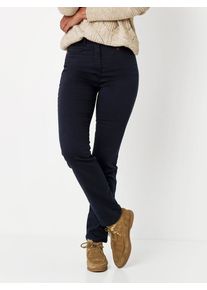 Stretch-Hose RELAXED "Meine beste Freundin Slim", Damen, Gr. 44, Lang, blau (navy 591), Web, Obermaterial: 69% Baumwolle CO. 29% Polyester PES. 2% Elasthan EL., unifarben, slim fit normal, Hosen Stretch-Hose, in schmaler Passform