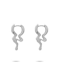 Paar Creolen Liebeskind Berlin "Schmuck Geschenk Edelstahl Ohrringe The Melting Organic", silber (silberfarben), Ohrringe, Damen, Edelstahl, Paar Creolen