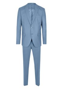Anzug SteffenKlein "SteffenKlein Anzug REGULAR FIT", Herren, Gr. 106, N + S Gr, blau (hellblau), Obermaterial: 63% Polyester PES. 35% Viskose CV. 2% Elasthan EL. Futter: 100% Polyester PES. 100% Polyester PES., uni, regular fit, Anz&uuml;ge Anzug, mit Zwei-Knopf-Verschluss