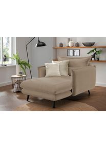 Loveseat Home Affaire "Lazio, 111 cm breit, modern und bequem", braun (hellbraun), B:111cm H:101cm T:167cm, 90% Polyester, 5% Nylon, 5% Rayon, Sessel, Loveseat, Webstoff, inkl. R&uuml;cken- und Zierkissen