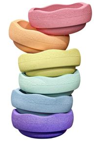 Balancetrainer Stapelstein "Stapelstein rainbow pastel", bunt, Balancetrainer, Kinder, B/H/L: 12cm &Oslash; 27,5cm, Polypropylen, Balancetrainer, f&uuml;r Drinnen und Drau&szlig;en, 6-tlg. &Oslash;xH: 27,5x12 cm, H:12cm &Oslash;:27,5cm