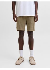 Jack & Jones Sweatshorts JACK & JONES "JPSTJAIDEN COBA STRIPE JOG SHORT SRT SN", Herren, Gr. L, N-Gr, beige (dusky gr&uuml;n), Web, Obermaterial: 100% Baumwolle, gestreift, relaxed fit kniefrei, Hosen Sweatshorts