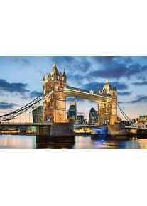 Leinwandbild B&Ouml;NNINGHOFF "Wandbild TOWER BRIDGE 60x90 cm &ndash; Leinwandbild Keilrahmen Deko modern", gold (farbe bild(er): gold, blau), B:90cm H:60cm T:1,8cm, Canvas, MDF, Bilder, Leinwandbild, auf Keilrahmen gespannt