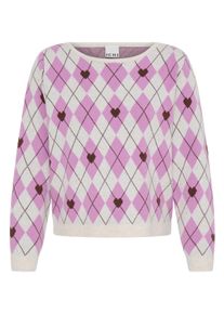 Strickpullover Ichi "Damen Langarm IHBRIELLE", Damen, Gr. S, beige (oatmeal mlg harlekin), Obermaterial: 64% Polyester PES. 22% Polyacryl PAN. 14% Nylon NY., Pullover Strickpullover