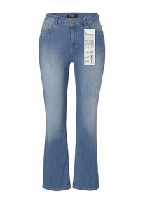 Stoffhose frapp "frapp Hosen", Damen, Gr. 54, N-Gr, blau (mid blau denim), Obermaterial: 92% Baumwolle CO. 4% Elasthan EL. 4% Polyester PES., Farbverlauf, tapered fit, Hosen Stoffhose, Innovative Belly Shape Jeans Mid Blue