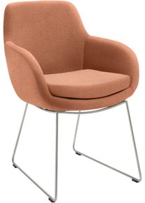 Esszimmerstuhl Musterring "Tavia", orange (orange, edelstahl geb&uuml;rstet), B:62cm H:86cm T:66cm, St&uuml;hle, Esszimmerstuhl