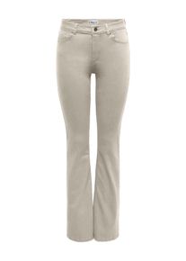 Bootcuthose Only "ONLBLUSH MID FLARED COLOUR PANT PNT NOOS", Damen, Gr. S (36), L&auml;nge 32, silber lining, Web, Obermaterial: 92% Baumwolle, 6% Elastomultiester, 2% Elasthan, unifarben, bootcut fit lang, Hosen Bootcuthose, Baumwollmischung, bootcut fit