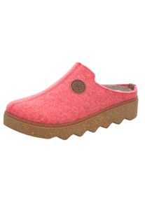 Pantoffel Rohde "Foggia-D", Damen, Gr. 37, pink (hellrot), Filz, meliert, Schuhe Pantoffel, Hausschuh, Clog, zweifarbiger Homeslipper mit Profilsohle