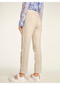 Leinenhose, Damen, Gr. 46, Normalgr&ouml;&szlig;en, beige, 100% Leinen, Ashley Brooke BY HEINE, unifarben, lang, Hosen Leinenhose