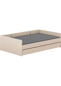 Kinderbett YUNY BY PAIDI "HAZEL in Beige mit Bettkasten, Jugendliege", beige (cashmere, beige), B:126cm H:56cm L:204cm, Betten, Kinderbett, bietet extra Stauraum oder zus&auml;tzliche Liegefl&auml;che, Kojenliege
