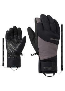 Skihandschuhe Ziener "GASTIUS-Z AQUASHIELD lavalan", Herren, Gr. 8,5, schwarz (magnet), Materialmix, Handschuhe Skihandschuhe, wasserdicht, winddicht, atmungsaktiv, Wollwattierung