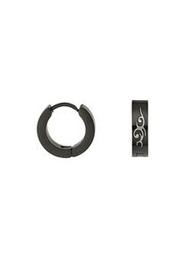 Paar Creolen Firetti "Schmuck Geschenk Edelstahl Ohrschmuck Ohrringe Tribal Motiv", schwarz (edelstahlfarben, schwarz), Ohrringe, Damen, 13mm, Edelstahl, Paar Creolen