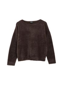Strickpullover s.Oliver BLACK LABEL, Damen, Gr. 42, chocolate, Grobstrick, Obermaterial: 74% Polyamid, 16% Viskose, 10% Polyester, unifarben, h&uuml;ftlang, U-Boot-Ausschnitt, Pullover Strickpullover, U-Boot-Ausschnitt, Regular Fit, Viskosemix