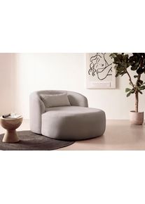 XXL-Sessel "Yllara, moderner Lesesessel, Loveseat mit gro&szlig;z&uuml;giger Sitzfl&auml;che", grau (taupe), B:120cm H:77cm T:152cm, LeGer Home by Lena Gercke, Sessel, XXL-Sessel, mit geschwungener R&uuml;ckenlehne in Samt oder Struktur