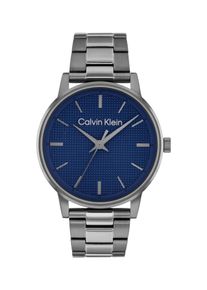 Quarzuhr Calvin Klein "CK Linked", blau (grau, dunkelblau), Armbanduhren, Damen, Quarzuhr, Armbanduhr, Damenuhr, Edelstahlarmband, analog