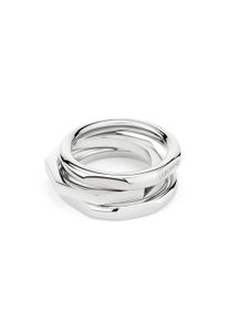 Ring-Set Liebeskind Berlin "Schmuck Geschenk Edelstahl Ring Urban Chic" Gr. 58, silber (silberfarben), Fingerringe, Damen, 58, Edelstahl, 3mm, Ring-Set
