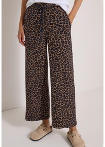 Stoffhose Cecil "Style Neele", Damen, Gr. M (40), L&auml;nge 28, creamy mocha, Web, Obermaterial: 47% Viskose, 45% Polyester, 8% Elasthan. Futter: 100% Polyester, lang, Hosen Stoffhose, Viskosemix in Silk-Touch-Qualit&auml;t, Elastikbund, Animal Print