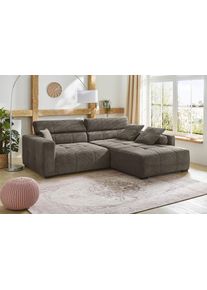Jockenh&ouml;fer Ecksofa JOCKENH&Ouml;FER GRUPPE "Severino L-Form, B: 283 cm, in Cord", grau (dunkelgrau), B:283cm T:123cm, Korpus: 95% Polyester, 5% Nylon;Kissen: 95% Polyester, 5% Nylon, Sofas, Ecksofa, mit Kopfteilverstellung & Zierkissen, im Big-Sofa-Style