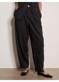 Stoffhose Apricot "Ballonhose mit weitem Bein", Damen, Gr. XL (42), N-Gr, grau (dunkelgrau), gewebt, Obermaterial: 69% Polyester PES. 29% Viskose CV. 2% Elasthan EL., gestreift, Modisch, Hosen Stoffhose, mit Nadelstreifen