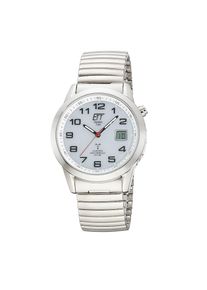 ETT, Herren, Funkuhr &raquo;Gobi&laquo; Armbanduhr, Solar, Herrenuhr, Edelstahlarmband, analog, digital, silberfarben-wei&szlig;, Sch&ouml;ne Funkarmbanduhr