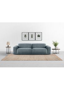 Big-Sofa Trendmanufaktur "Braga Japandi-Design, mit hochwertigem Kaltschaum, Megasofa, in Cord", blau (blau horizon), B:254cm H:72cm T:107cm, 100% Polyester, Sofas, Big-Sofa, modernes Big-Sofa, Couch mit hohem Sitzkomfort, 254/72/107 cm (B/H/T)