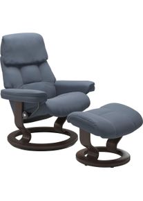 Relaxsessel stressless "Ruby", blau (sparrow blau paloma), B:88cm H:99cm T:77cm, Leder BATICK: Batick ist ein leicht korrigiertes, durchgef&auml;rbtes und genarbtes M&ouml;belleder, bei dem die meisten Unebenheiten und Spuren in der Regel entfernt wurden. Batick wird mitunter doppelt&ouml;nig gef&auml;rbt, um der Oberfl&auml;che mehr Lebendigkeit zu verleihen. Dank einer sch&uuml;tzenden Oberfl&auml;chenbehandlung lassen sich die m
