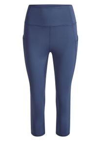 Leggings FABLETICS "Fabletics Hose OASIS HIGH-WAISTED CAPRI", Damen, Gr. XS, N-Gr, blau (deep navy), Obermaterial: 82% Polyester PES. 18% Elasthan EL., uni, regular fit, Hosen Leggings, aus weichem Material