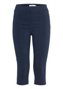 Caprihose oxmo "Caprihose OXKeana", Damen, Gr. XXL, N-Gr, blau (copenhagen night), Obermaterial: 75% Viskose CV. 21% Nylon NY. 4% Elasthan EL., Hosen Caprihose