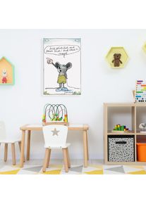 Leinwandbild LUCKYLINDE "Die kleine Maus - Seid gl&uuml;cklich&hellip;", bunt (farbe bild(er): bunt), B:60cm H:90cm T:2cm, Canvas, Holzrahmen, Bilder, Leinwandbild, Exklusive JANOSCH Kindermotive
