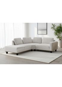 Sit & More Ecksofa SIT & MORE "Concept", ivory, B:223cm H:84cm T:251cm, 100% Polyester, Sofas, Ecksofa, Modernes Sofa in drei Fu&szlig;farben zur Auswahl