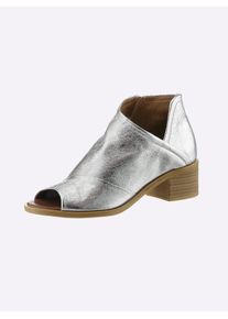 Sandalette Andrea Conti, Damen, Gr. 41, silber (silberfarben), Glattleder, Leder, Schuhe Sandalette